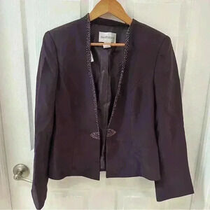 David’s‎ bridal beaded purple dress jacket fancy blazer ladies 8 eggplant